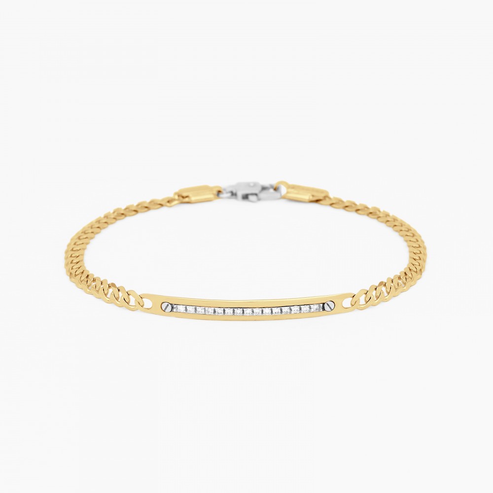 Zancan yellow gold bracelet with diamonds.