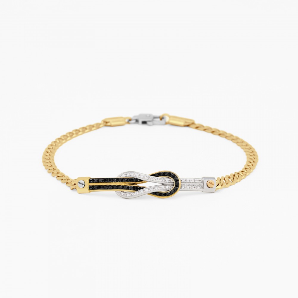 Zancan yellow gold bracelet with diamonds.