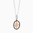 Zancan Gold Necklace With Wind Rose Pendant And Diamonds