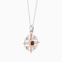 Zancan Gold Necklace With Wind Rose Pendant And Diamonds