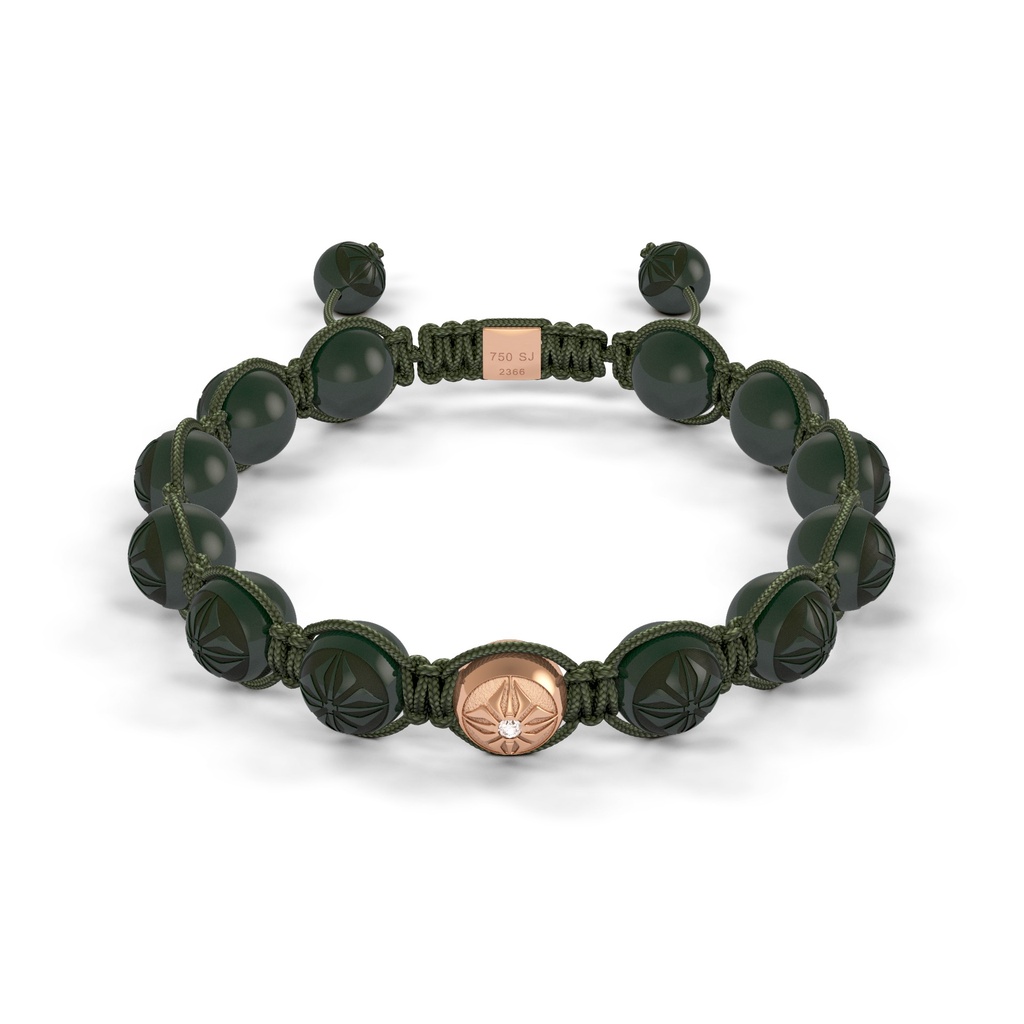 Shamballa Jewels Rose Gold 10mm Braided Bead Bracelet