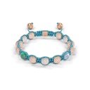 Shamballa Jewels White & Rose Gold Diamond Emerald & Aquamarine 8mm Braided Bead Bracelet