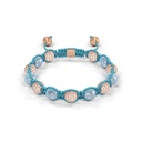 Shamballa Jewels Rose Gold Diamond & Aquamarine 8mm Braided Bead Bracelet