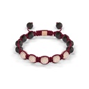 Shamballa Jewels Rose Gold Diamond 8mm Braided Bead Bracelet