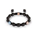 Shamballa Jewels Rose Gold Diamond & Aquamarine 8mm Braided Bead Bracelet