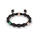 Shamballa Jewels Rose Gold Diamond & Emerald 8mm Braided Bead Bracelet