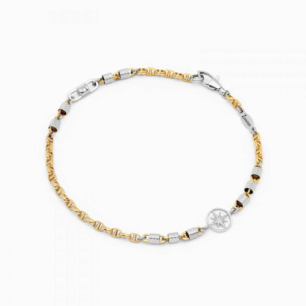 Zancan yellow gold bracelet with wind rose