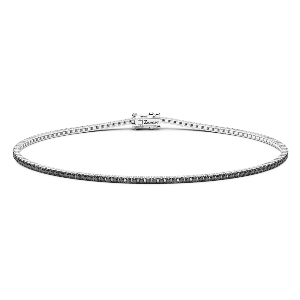 Zancan Tennis Bracelet In 18K Gold And Black Diamonds
