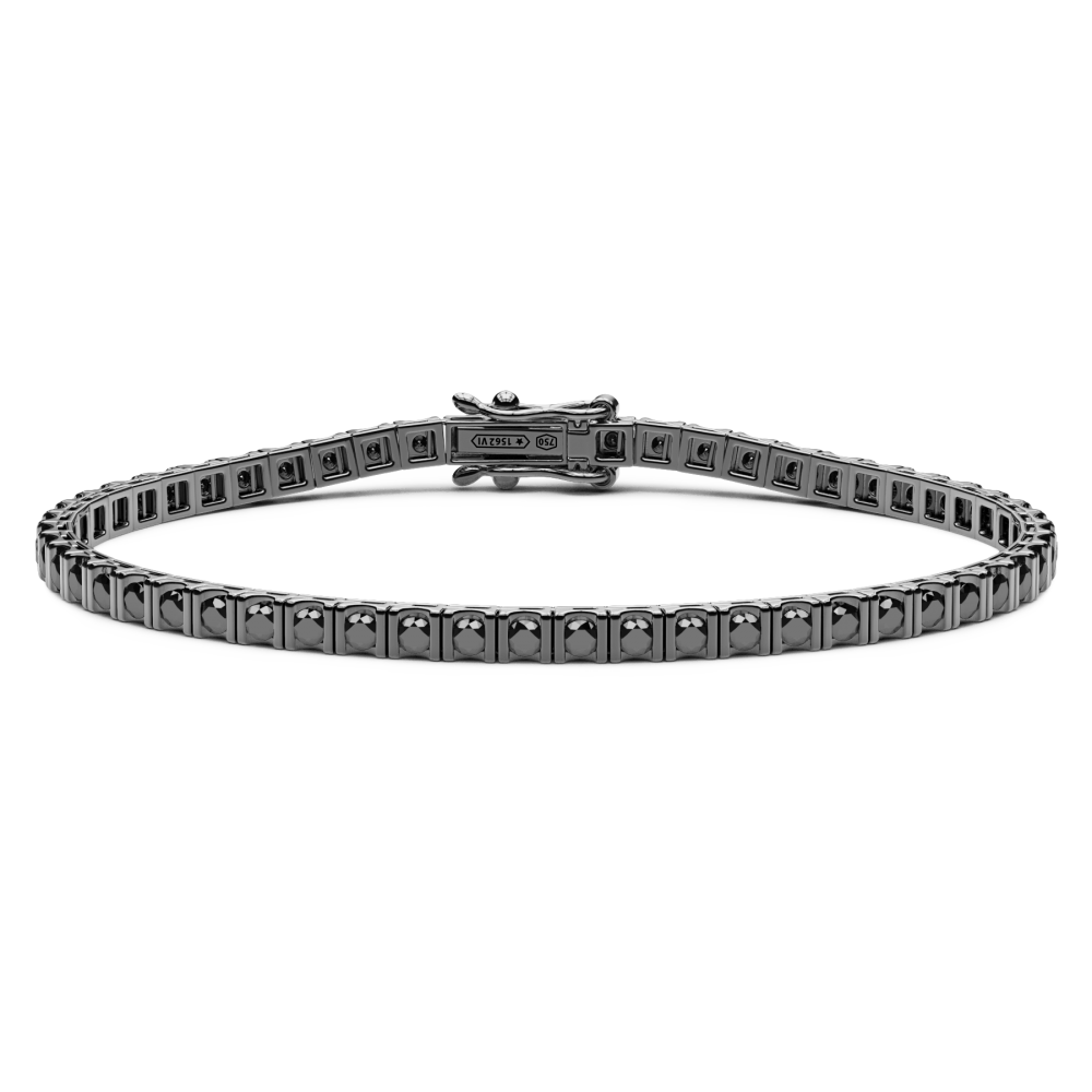 Zancan Tennis Bracelet In 18Kt Gold And Black Diamonds