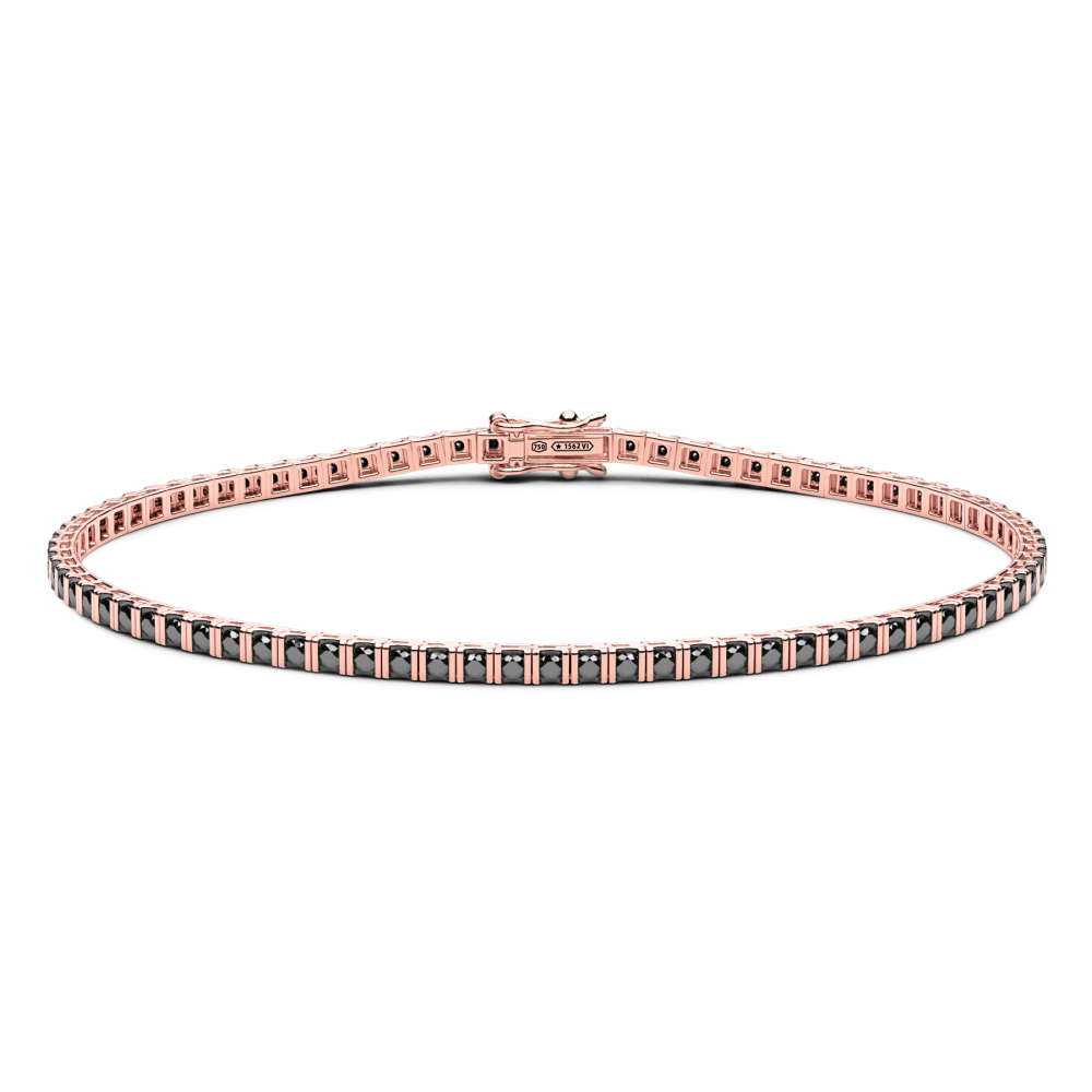 Zancan Tennis Bracelet In 18Kt Gold And Black Diamonds
