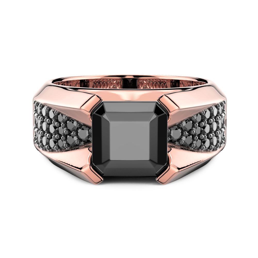 Zancan Ring In 18Kt Gold With Black Diamond
