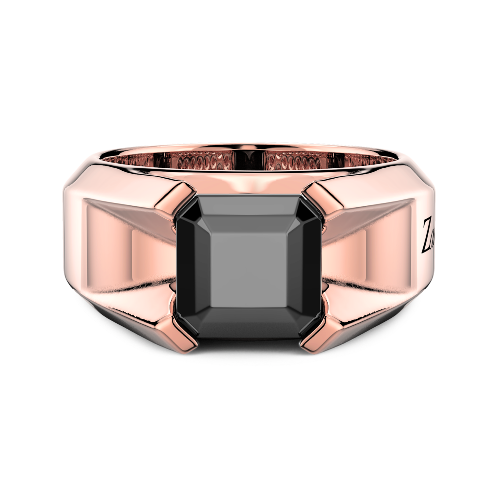 Zancan Ring In 18Kt Gold With Black Diamond