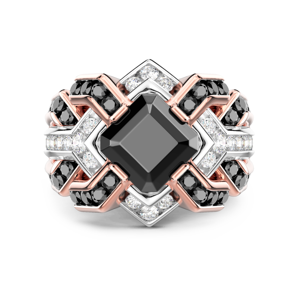 Zancan Ring In 18Kt Gold With Black Diamond