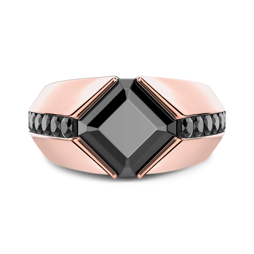 Zancan Ring In 18Kt Gold With Black Diamond