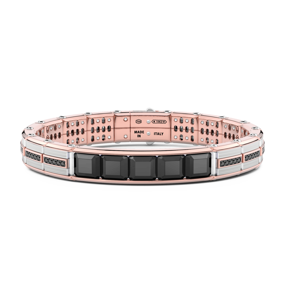 Zancan Bracelet In 18Kt Gold With Black Diamonds