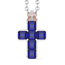 Zancan 18K Gold Cross Pendant Necklace With Blue Sapphires