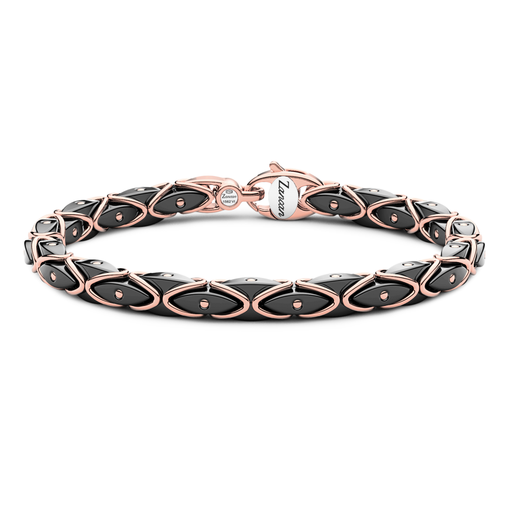 Zancan Bracelet In 18K Gold And Black Ceramic