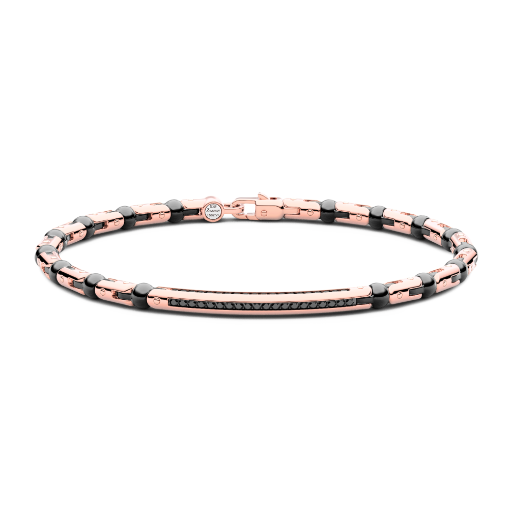 Zancan Bracelet In 18Kt Gold, Ceramic And Diamonds
