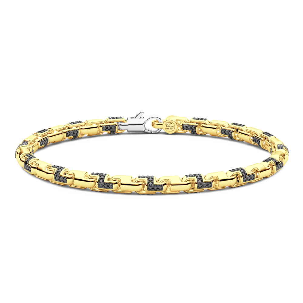 Zancan Bracelet In 18Kt Yellow Gold And Black Diamonds
