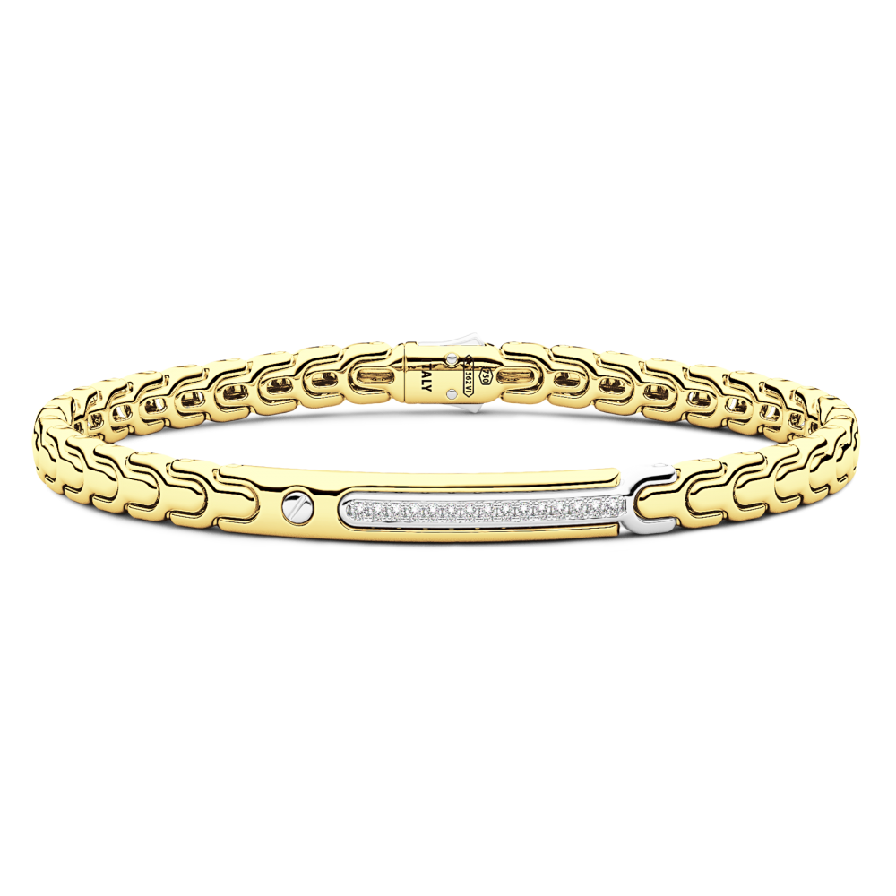 Zancan Bracelet In 18K Gold With Plaque And Diamonds