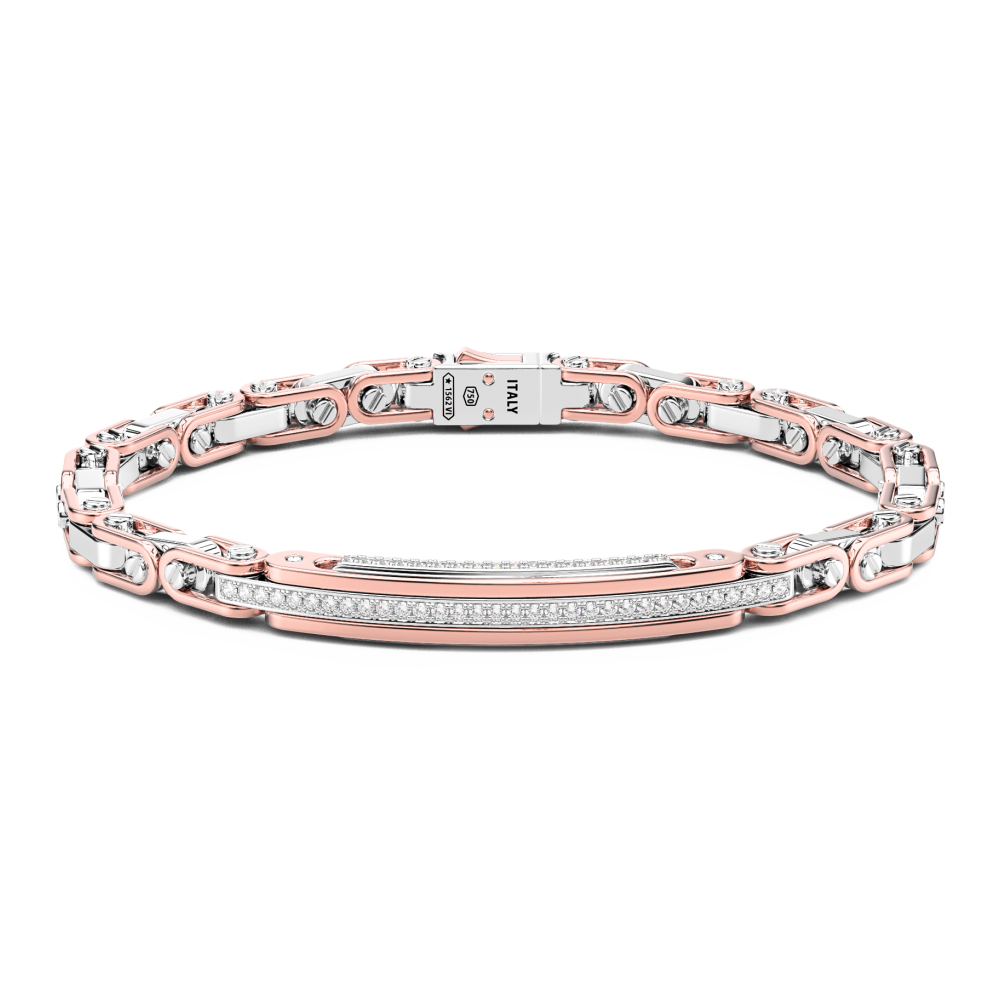 Bracciale Zancan In Oro 18Kt E Diamanti Con Targa Centrale