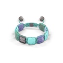 Shamballa Jewels White & Black Gold Diamond Turquoise Tanzanite & Aquamarine 10mm Lock Bead Bracelet