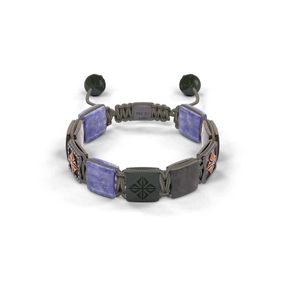 Shamballa Jewels Rose & Black Gold Diamond Sapphire & Tanzanite 10mm Lock Bead Bracelet