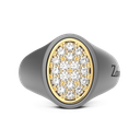 Zancan Ring In Titanium, 18Kt Gold, And Natural Diamonds
