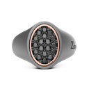 Zancan Ring In Titanium, 18Kt Gold, And Natural Diamonds