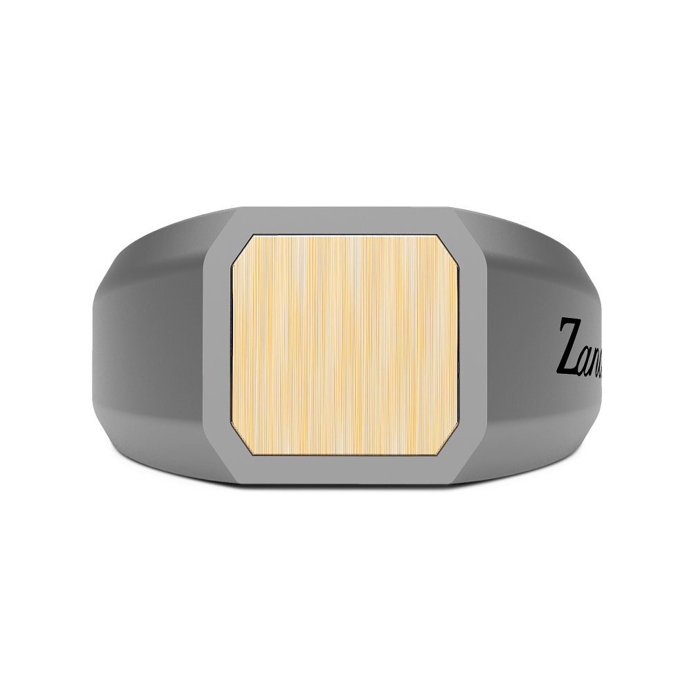 Zancan Ring In Titanium And 18Kt Gold