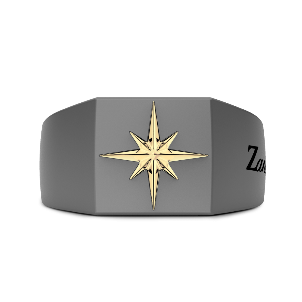 Zancan Ring In Titanium And 18Kt Gold