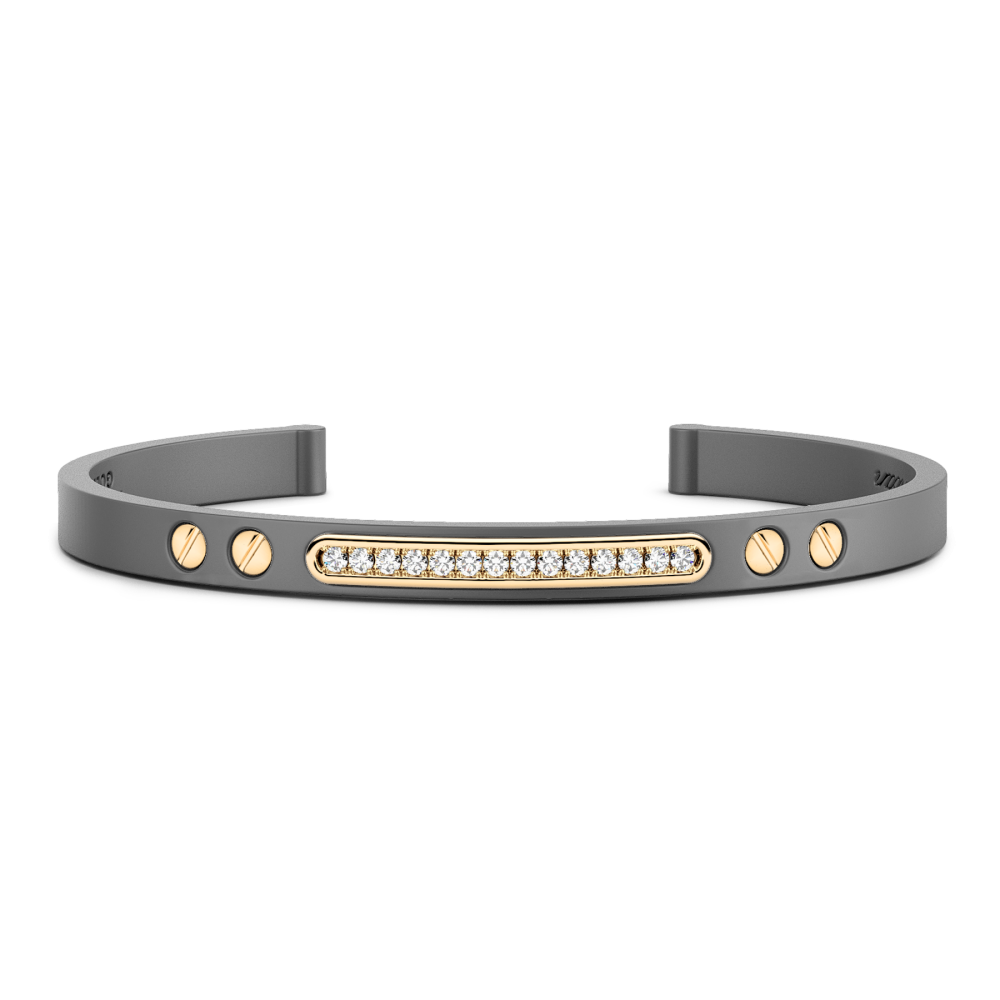 Zancan Titanium, 18Kt Gold & Diamond Bracelet
