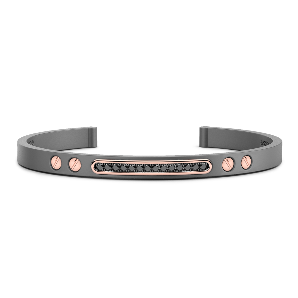 Zancan Titanium, 18Kt Gold & Diamond Bracelet