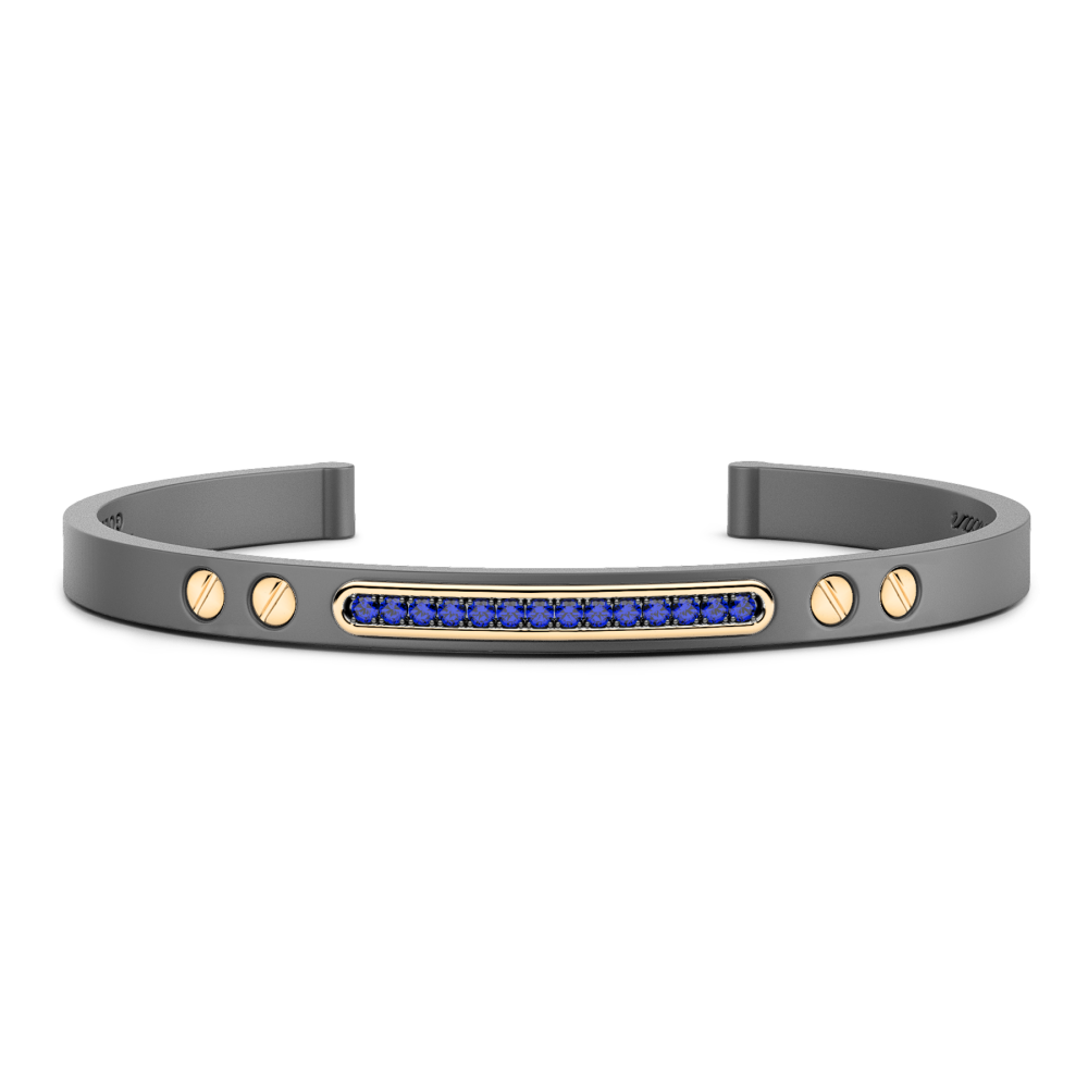 Zancan Titanium, 18Kt Gold & Precious Stone Bracelet
