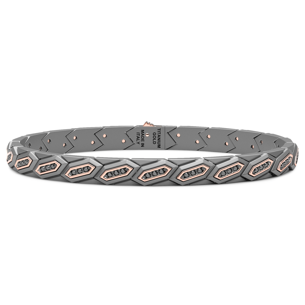 Zancan Titanium, 18Kt Gold & Diamond Bracelet