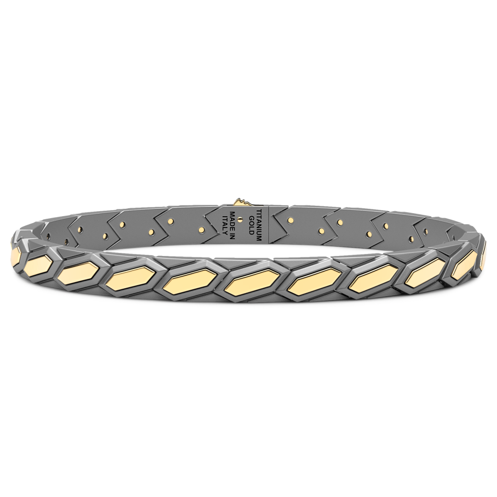 Zancan Titanium & 18Kt Gold Bracelet