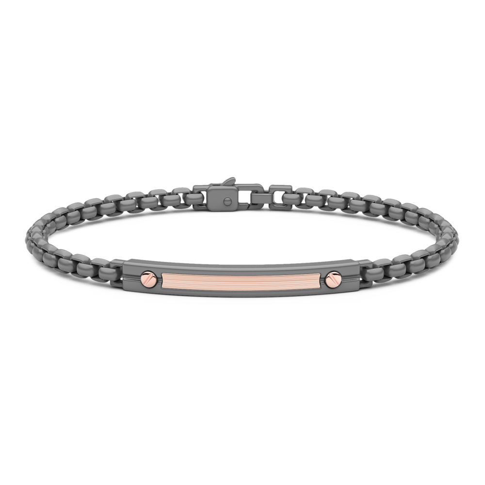 Titanium And 18Kt Gold Bracelet With Plate