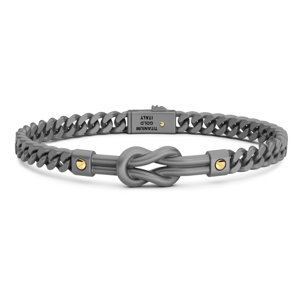 Bracciale Zancan In Titanio E Oro 18Kt Con Nodo