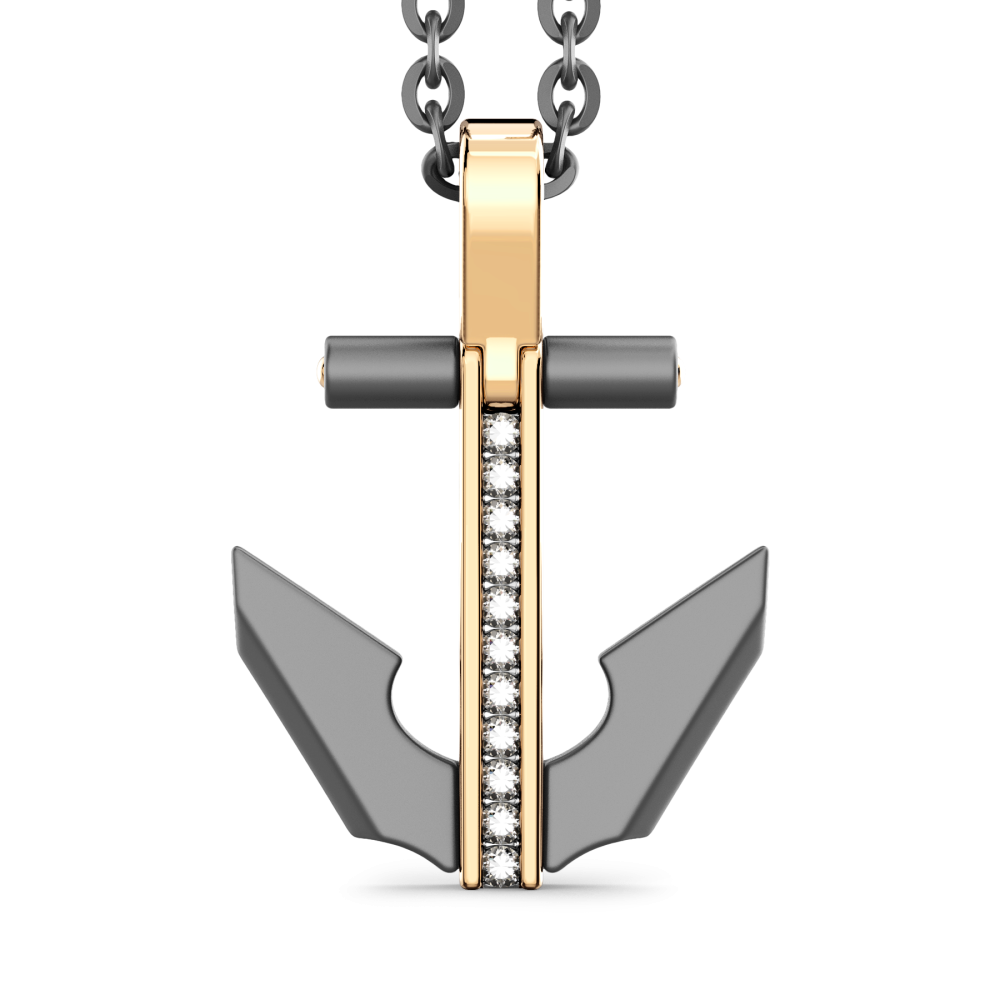 Zancan Titanium, 18Kt Gold & Diamond Necklace