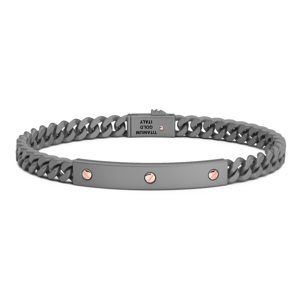 Zancan Titanium & 18Kt Gold Bracelet