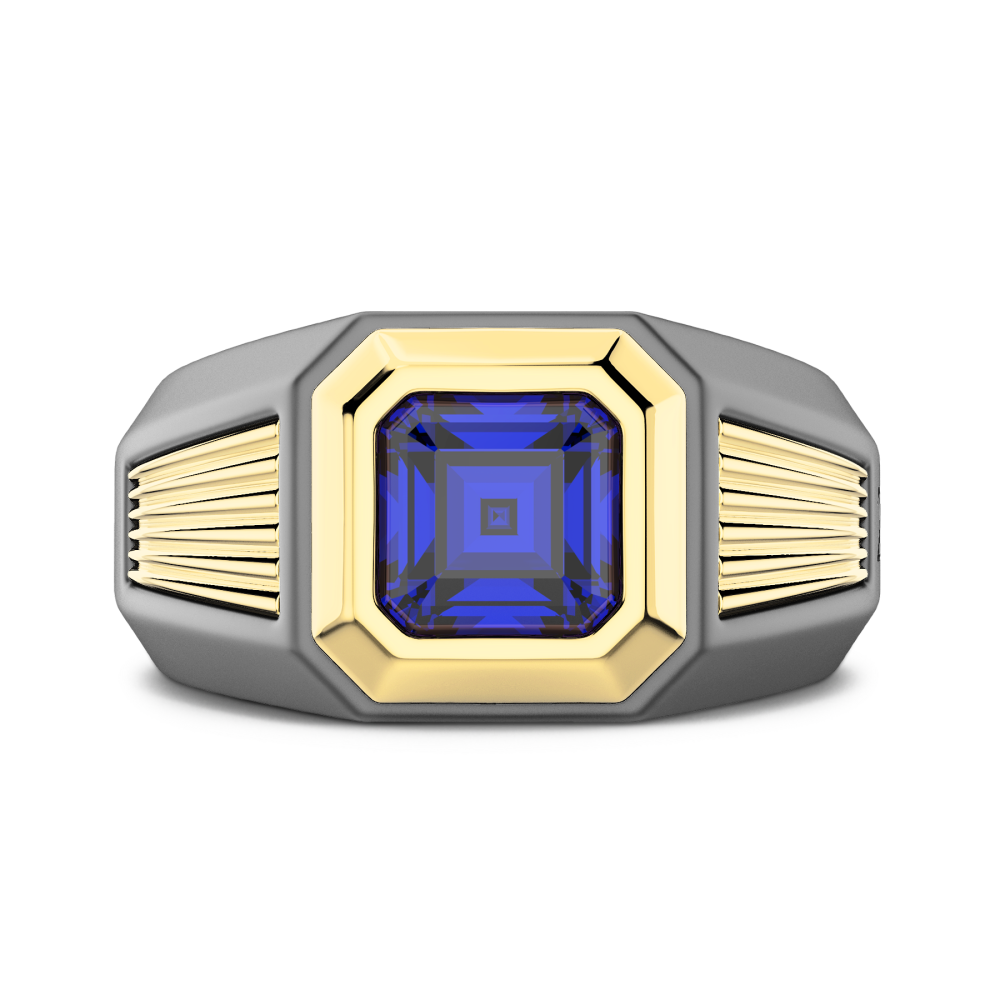 Zancan Titanium, 18Kt Gold & Sapphire Ring