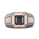 Zancan titanium, 18kt Rose Gold, and Black Diamond Ring