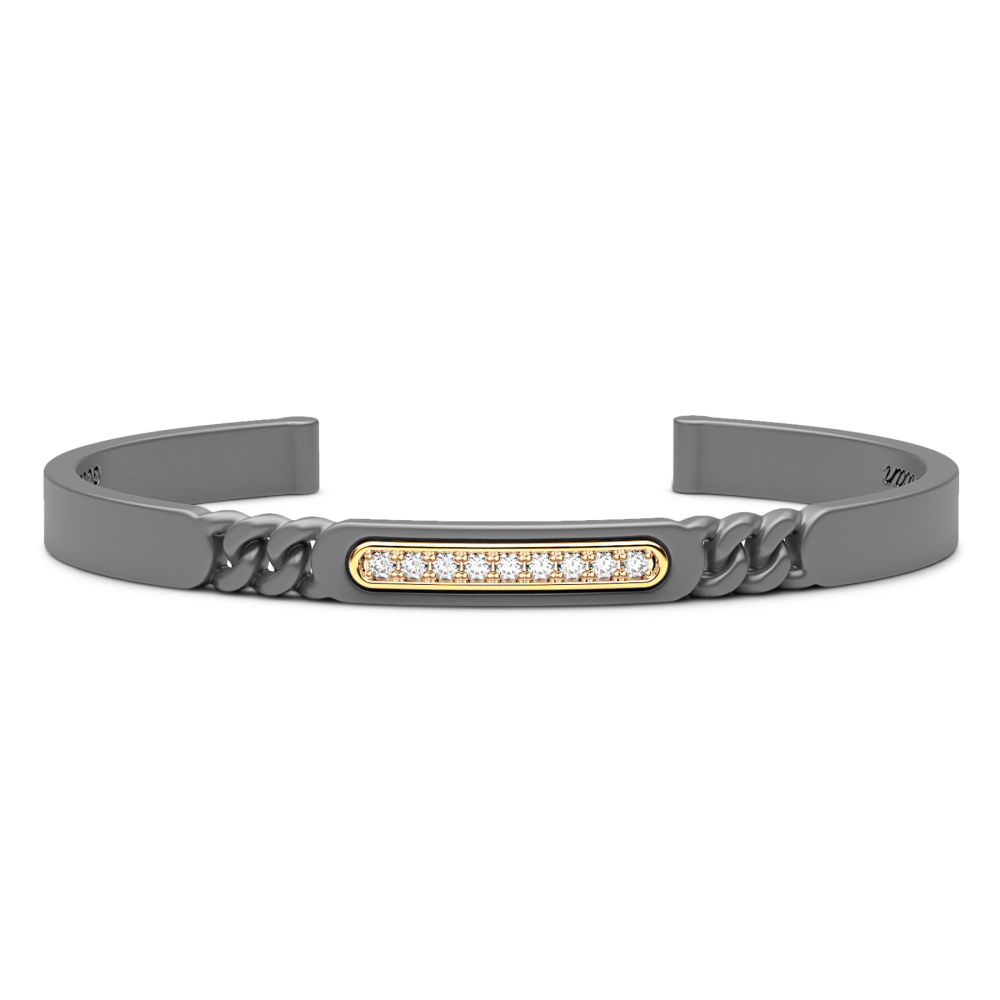 Zancan Titanium, 18Kt Gold & Diamond Bracelet