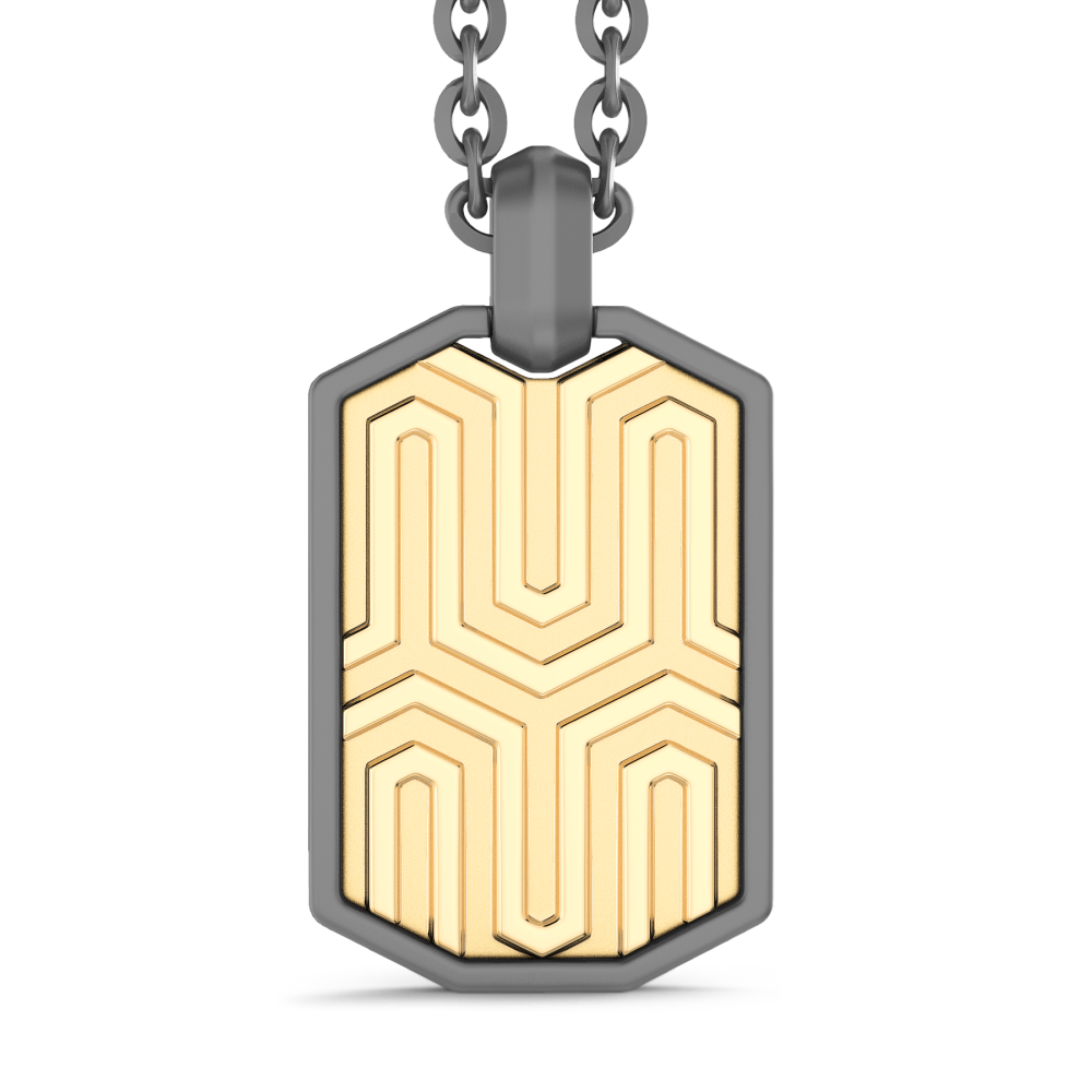 Zancan Titanium & 18Kt Gold Necklace