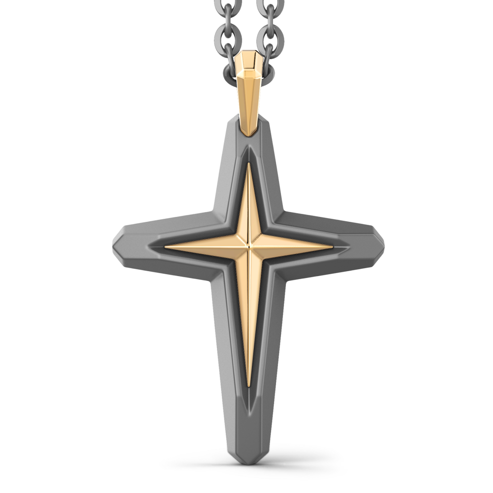 Zancan Titanium & 18Kt Gold Necklace