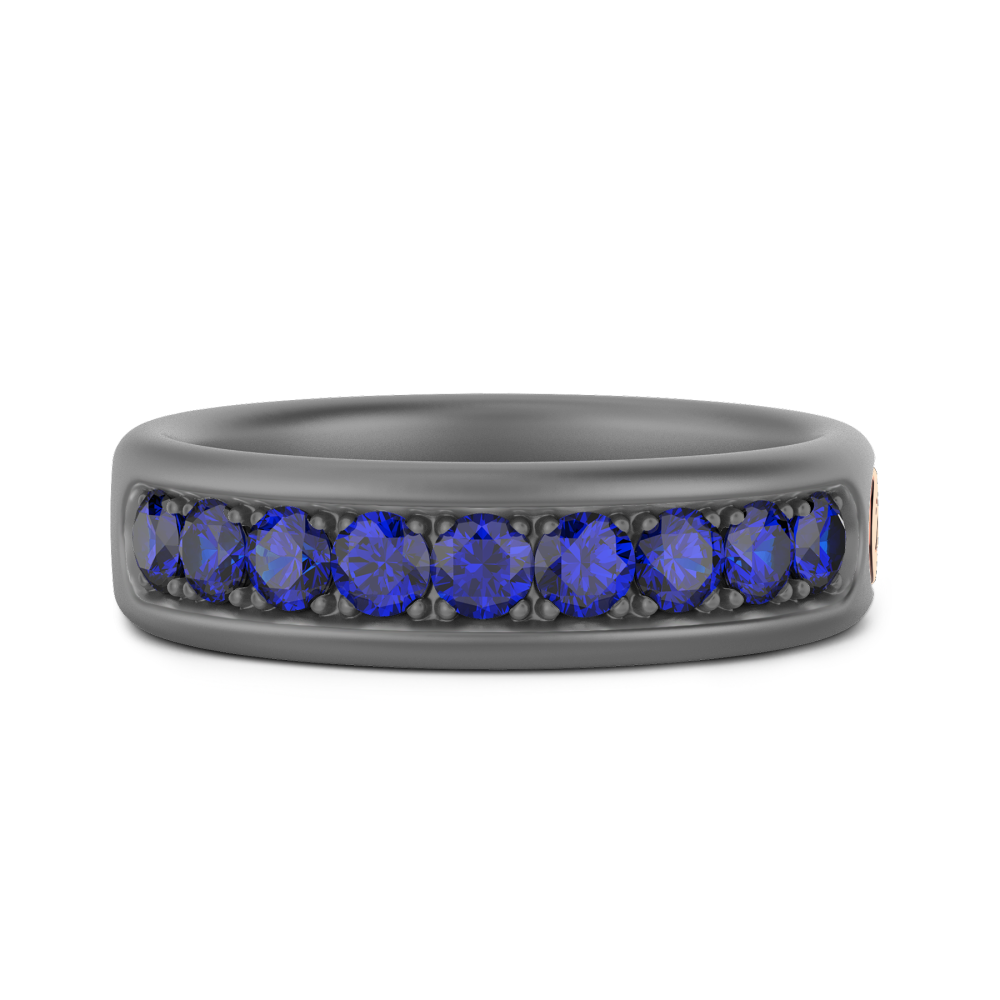 Zancan Titanium, 18Kt Gold & Sapphire Ring