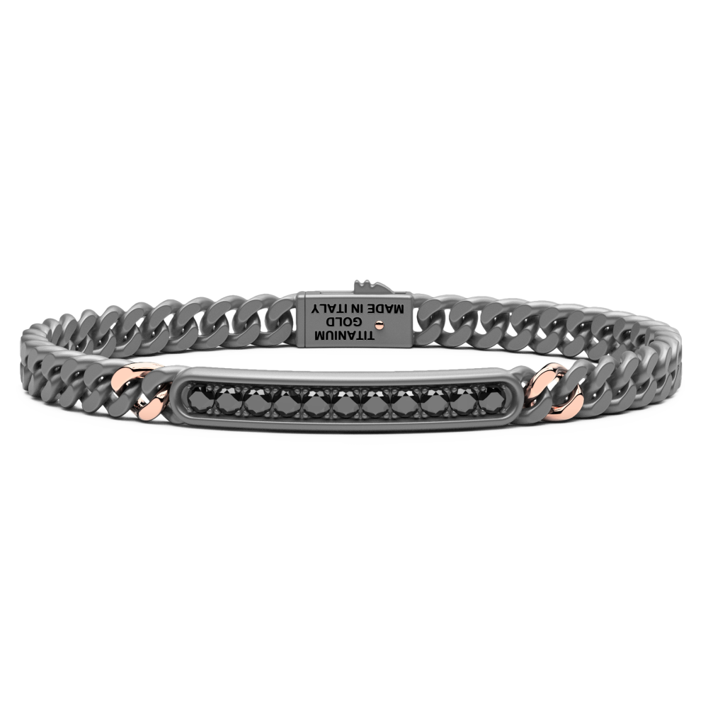 Zancan Titanium, 18Kt Gold & Natural Diamond Bracelet