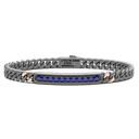 Zancan Bracelet In Titanium, 18Kt Gold, And Blue Sapphires