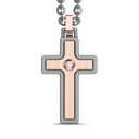Zancan Necklace In Titanium And 18Kt Gold With Cross Pendant And Diamond