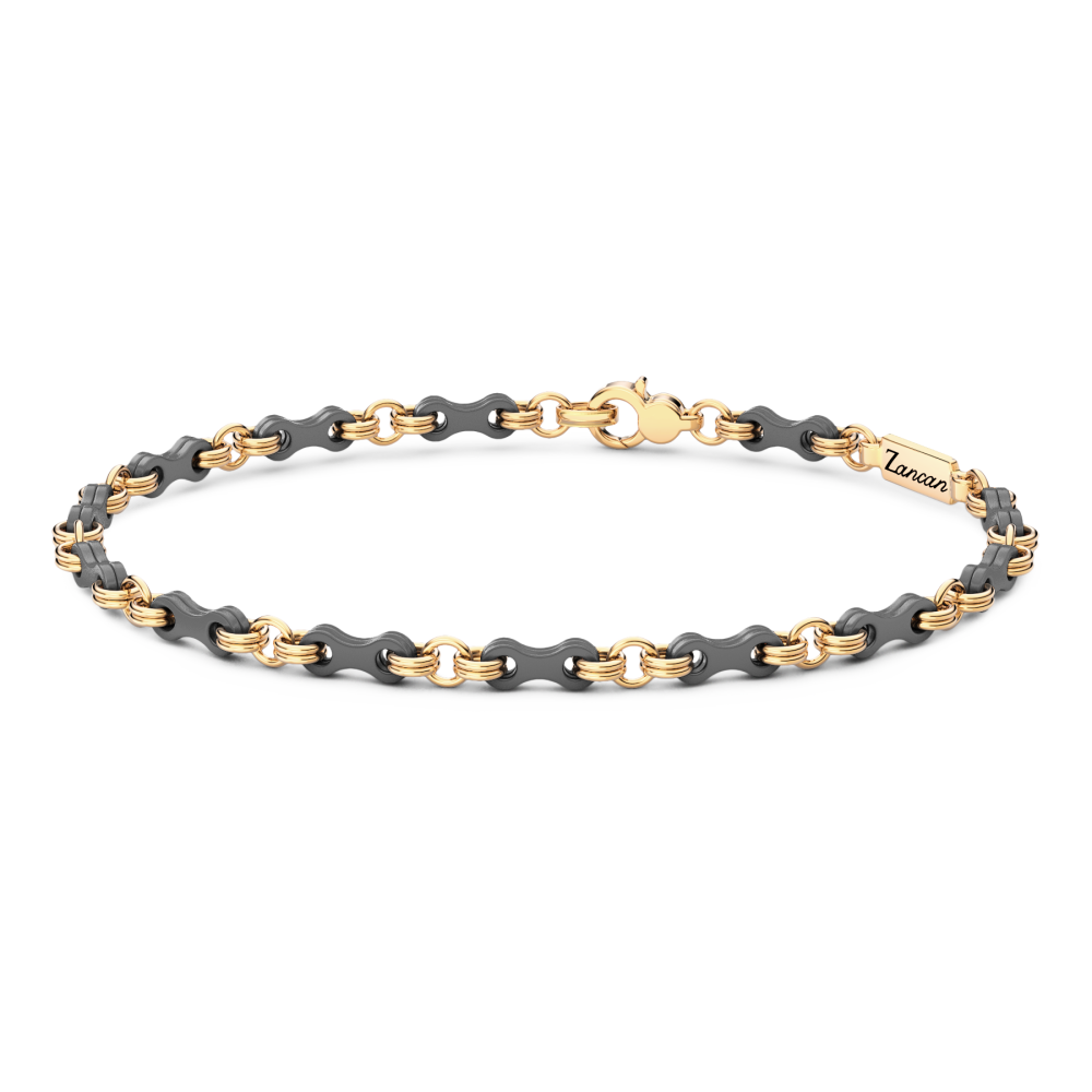 Zancan Titanium & 18Kt Gold Bracelet